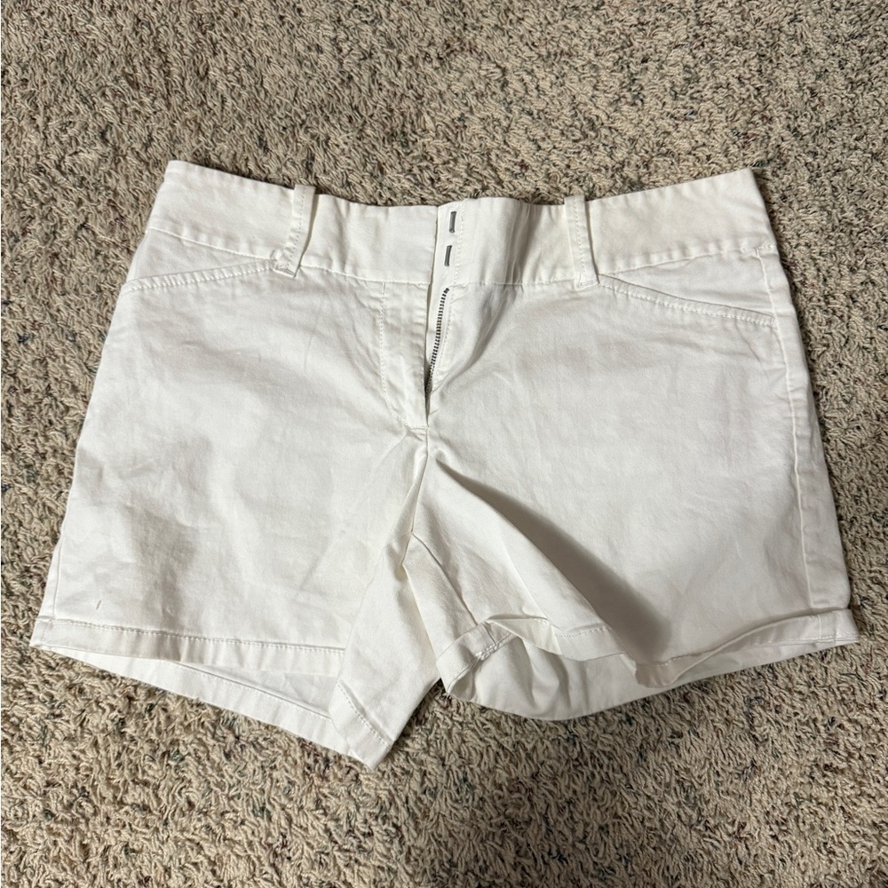 Ann Taylor High Waist White Shorts